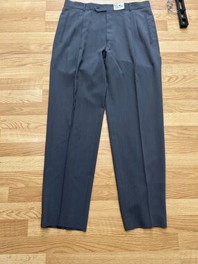 Hugo Boss Charcoal Gray Pleated Dress Pants